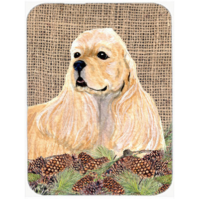 East Urban Home Cocker Spaniel and Pine Cone Glass Cutting Board