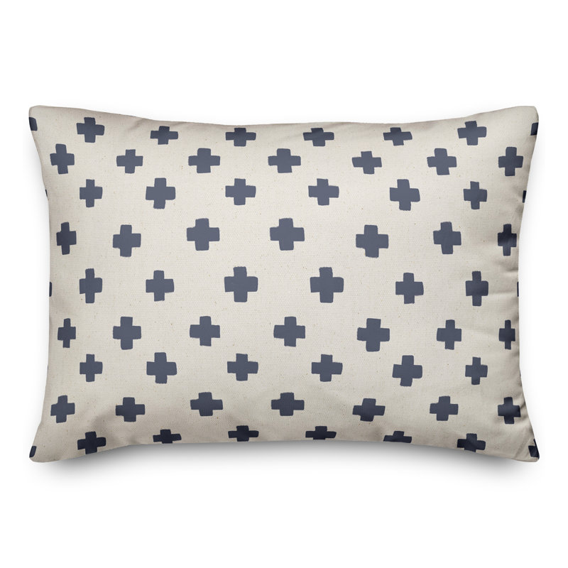 Housse et insert de coussin rectangulaire d'extérieur Swiss Cross 19, Bleu