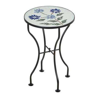 Round Metal Outdoor Bistro Table , 14'' in. W 14'' in. D