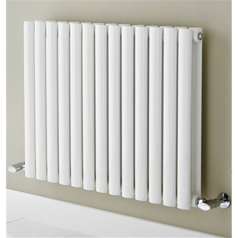 Krysta Vertical Oval Panel Radiators, White, 23.6cm H x 21.3cm W x 2.2cm D