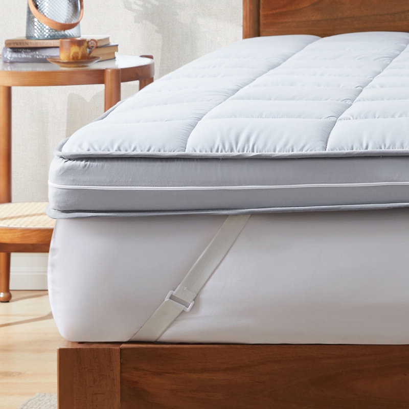  Surmatelas en mousse à mémoire de forme gélifiée pour lit très grand et double couche de très grand lit 4 pouces, mousse viscoélastique rafraîchissante de 3 pouces et housse de coussin de 1 pouce (79 x 75 x 4 po) - gris