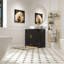 Meuble-lavabo noir ultrabrillant avec lavabo en céramique