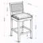 Tabouret de bar à dossier en rotin avec coussin-1207926178