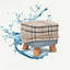 28.5cm Wide Rectangle Plaid Footstool Ottoman