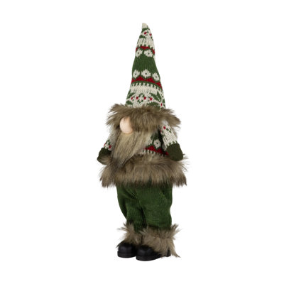 Standing Gnome With Knitted Outfit Christmas Figure - 19" - Green