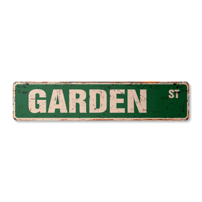 Garden Street Sign Aluminum 4" X 18"