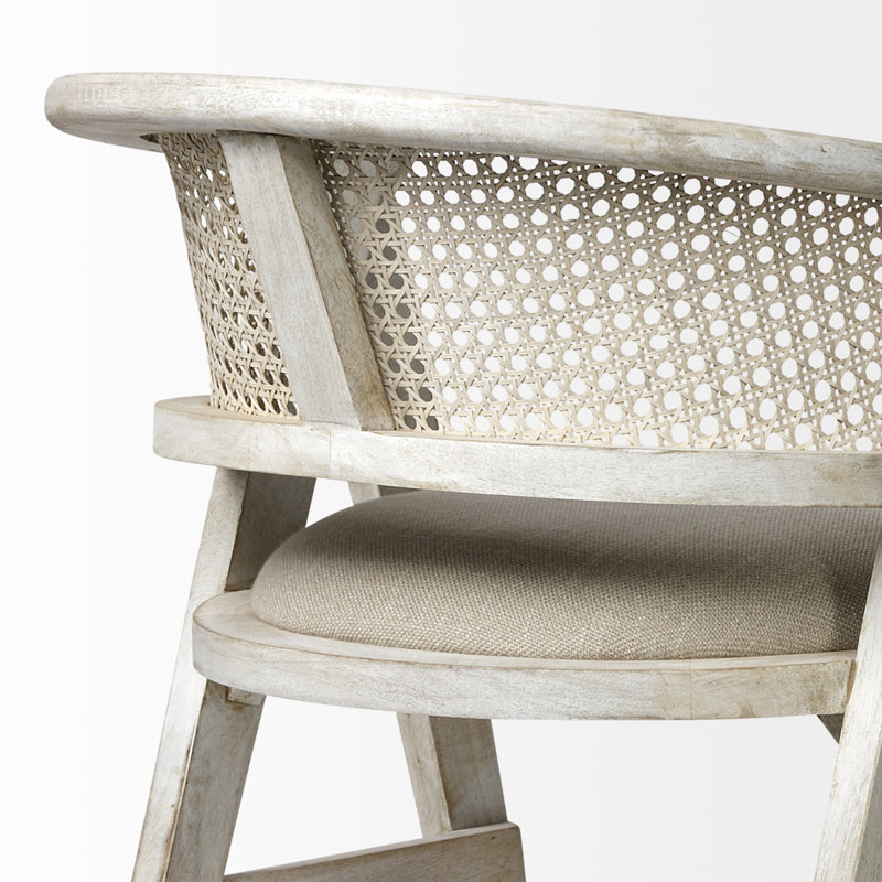 Solid Wood Arm Chair in Blonde, Bar Stool (30.75" Seat Height)