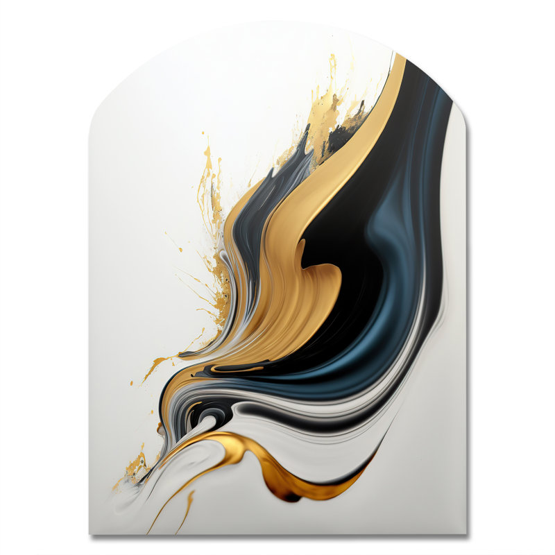 Noir, blanc et or liquide Art III, H 34 po x l 25 po