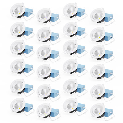 Cardan 4 po DEL 12 W, faisceau réglable de 24 degrés, 5 CCT sélectionnable, intensité variable 0-10 V, 120-277 V