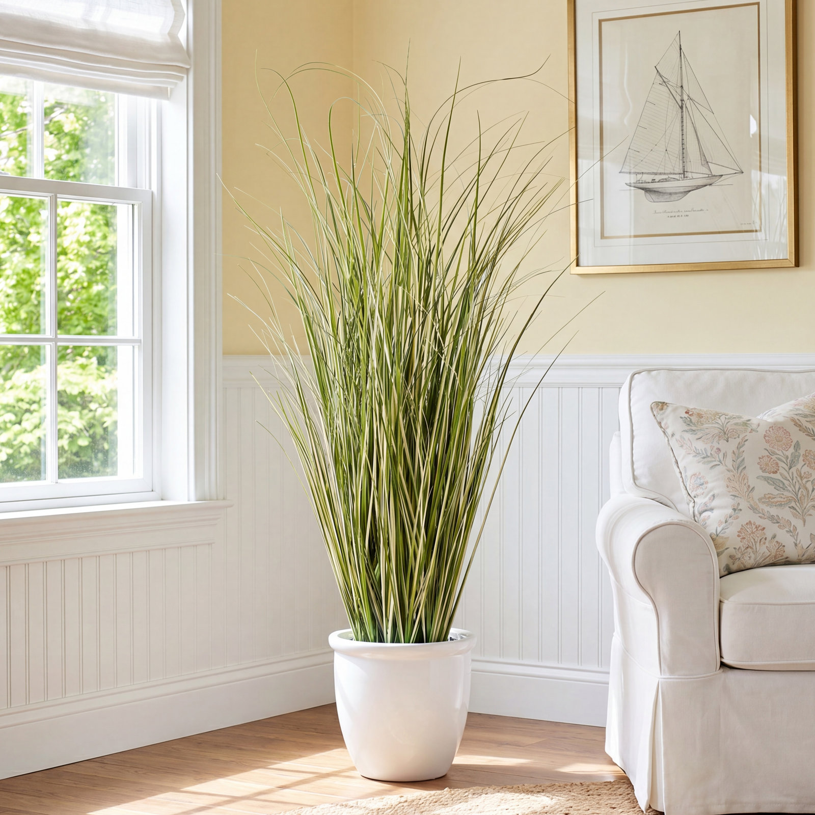 Grass Plant in Pot, 37" H x 23" W x 23" D