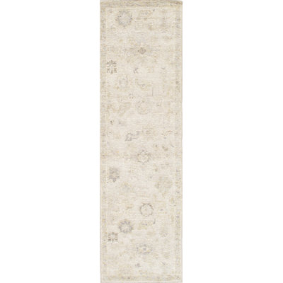 Oushak Hand-Knotted Tan Wool Area Rug