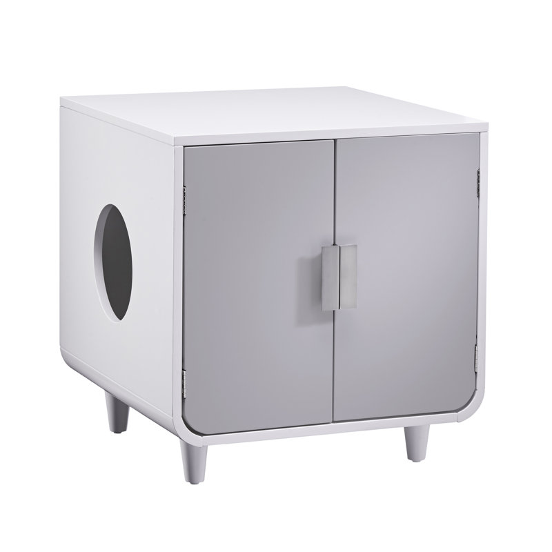 Bac à litière pour chat Eckroad Furniture, Blanc alpin