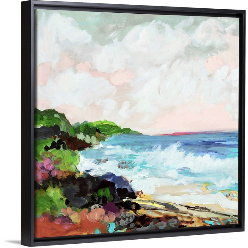 Surfscape VII par Karen Fields - reproduction d'art, Toile avec cadre noir, H 22 po x l 22 po x P 1,75 po