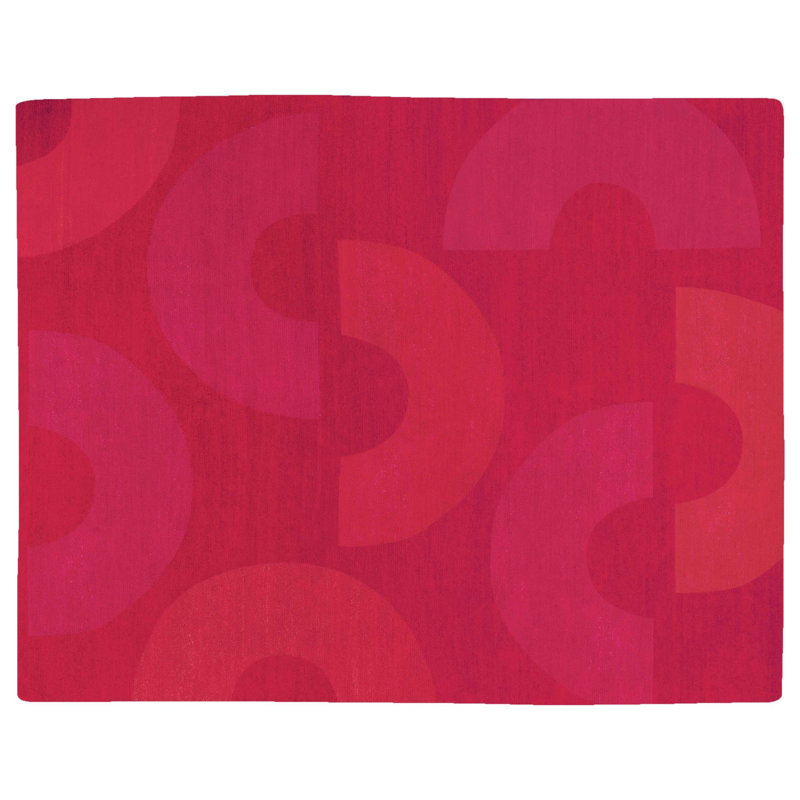 C Me Crimson Geometric Area Rug in Red, Rectangle 9' x 12'