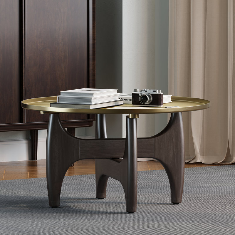 Table basse ronde, Brun