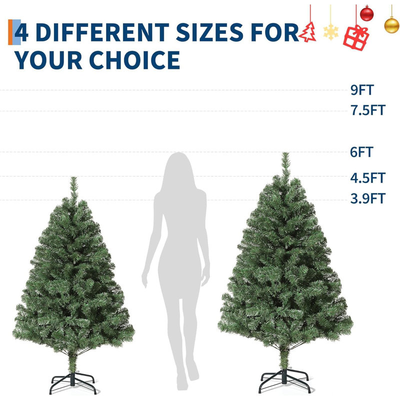 Lighted Artificial Christmas Tree, 1.8' H