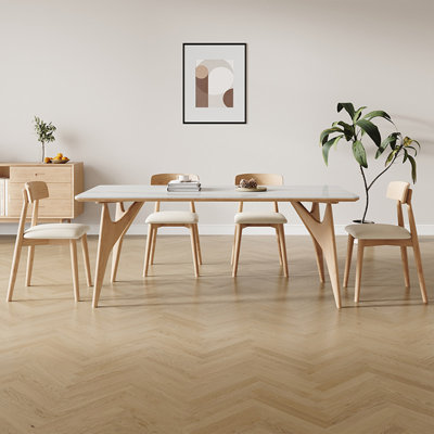 Modern Rectangular Rock Slab Dining Table Sets by Jihagao