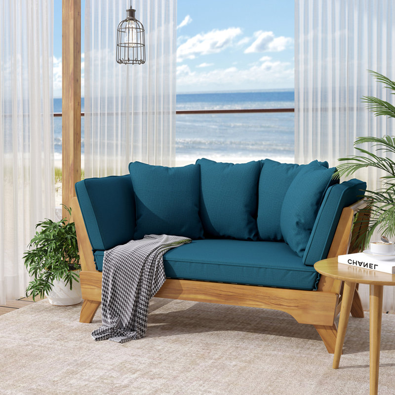 Outdoor Patio Daybed, Navy, Teak