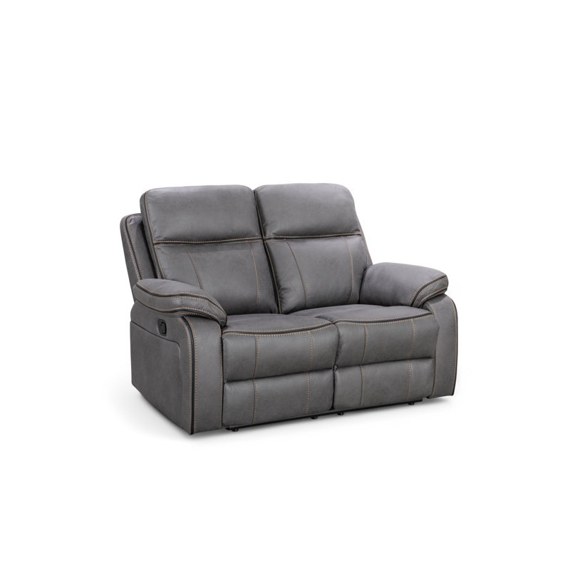 Faux Leather Reclining Sofa, 2