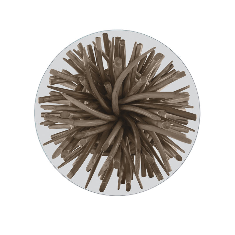 Caribe Glass End Table, Gray