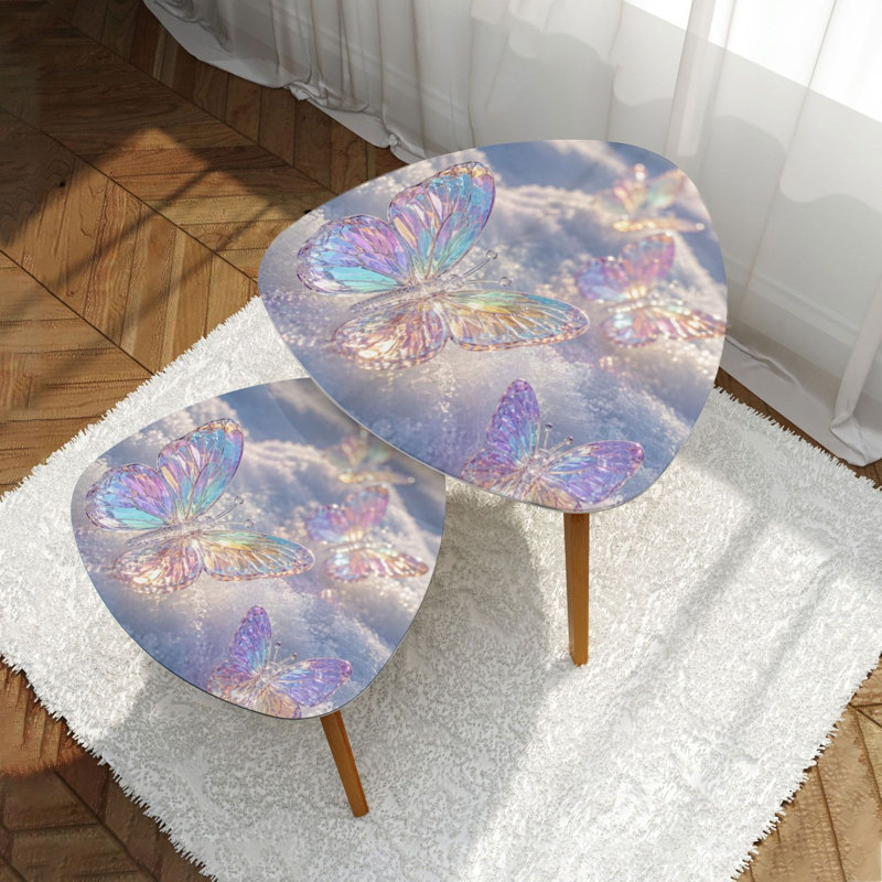 Ensemble de 2 tables basses gigognes Triangle