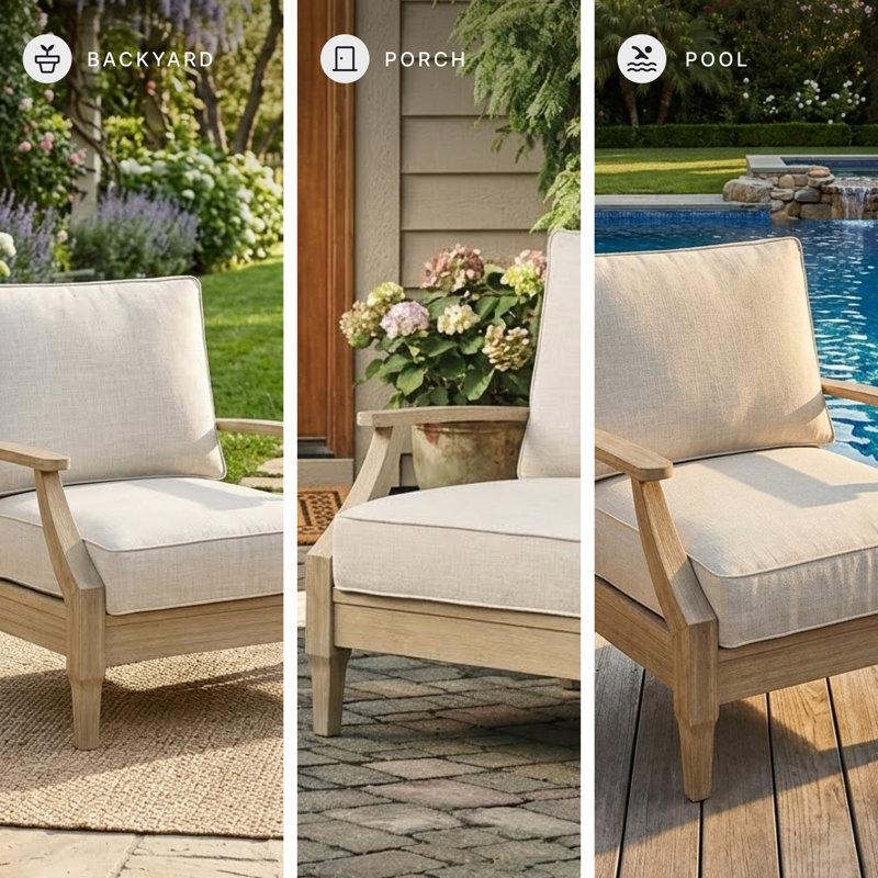  Arikka Eucalyptus Outdoor Lounge Chair
