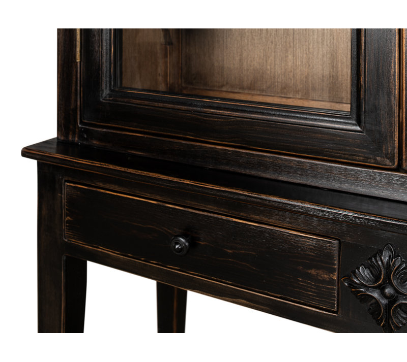 Wilkesville Solid Wood China Cabinet, Ebony