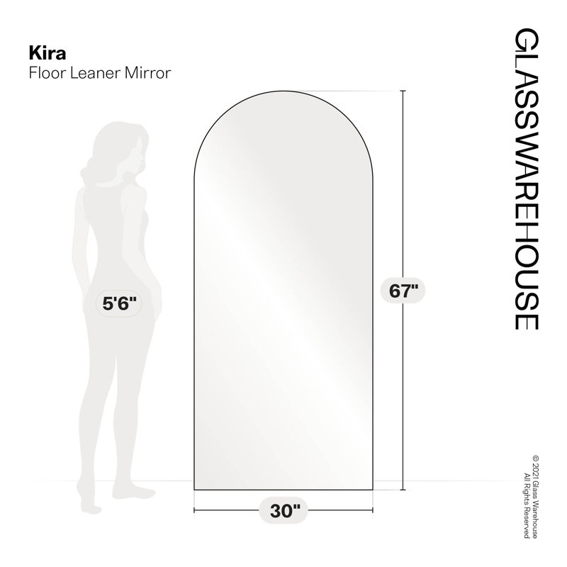 Kira Metal Mirror, Satin Brass, 67" x 30"