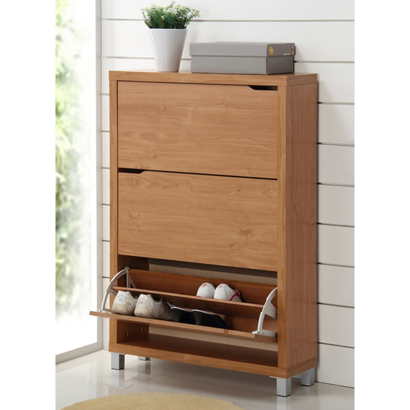 Simms 18 Pair Shoe Storage Cabinet, Natural