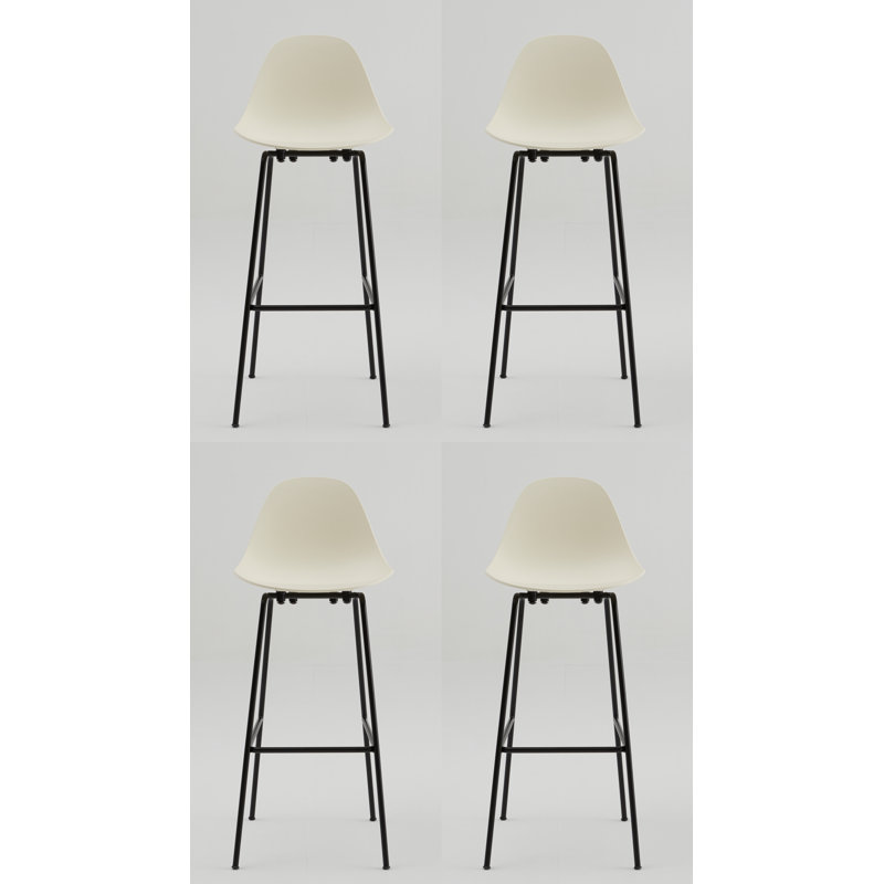 Tabouret de comptoir TA - Noir - Base noire, Tabouret de bar (siège d'une hauteur de 29,5 po), Noir, Crème