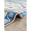 Tapis bleu rétro en laine des années 70 unique 4 pi 5 po x 7 pi 1 po Vintage