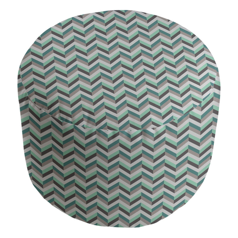 repose-pieds à chevrons Leffel, Vert / Gris / Noir