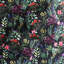 Édredon 5 pièces noir double / grand, magnifique imprimé botanique, 2 coussins décoratifs, taies décoratives assorties, lavable à la machine double / grand, noir, ornement imprimé, rembourrage,