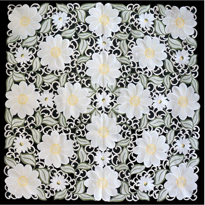 Dessus de table carré floral Fouquet, L 36 po x l 36 po