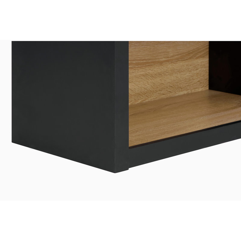 Bibliothèque 43 po de haut avec tablettes de rangement, bibliothèque noire à 4 niveaux