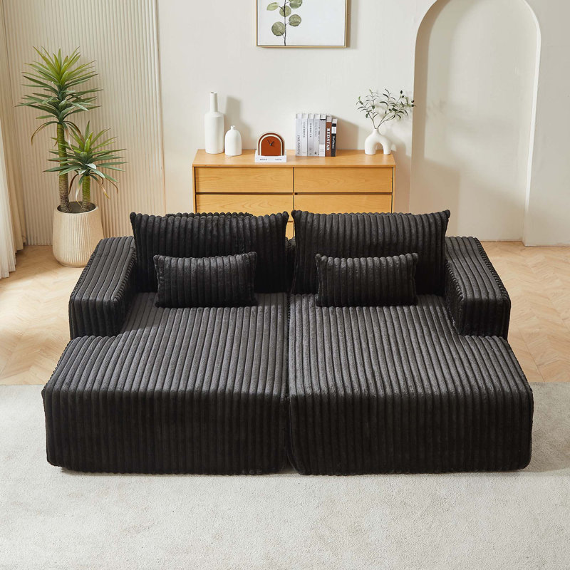 Chaise longue 87 po Bruno, Noir, noir, noir, noir