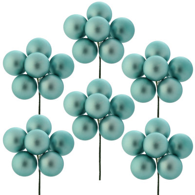 40mm Shatterproof Plastic 6 Bunch Matt Stem Ball 