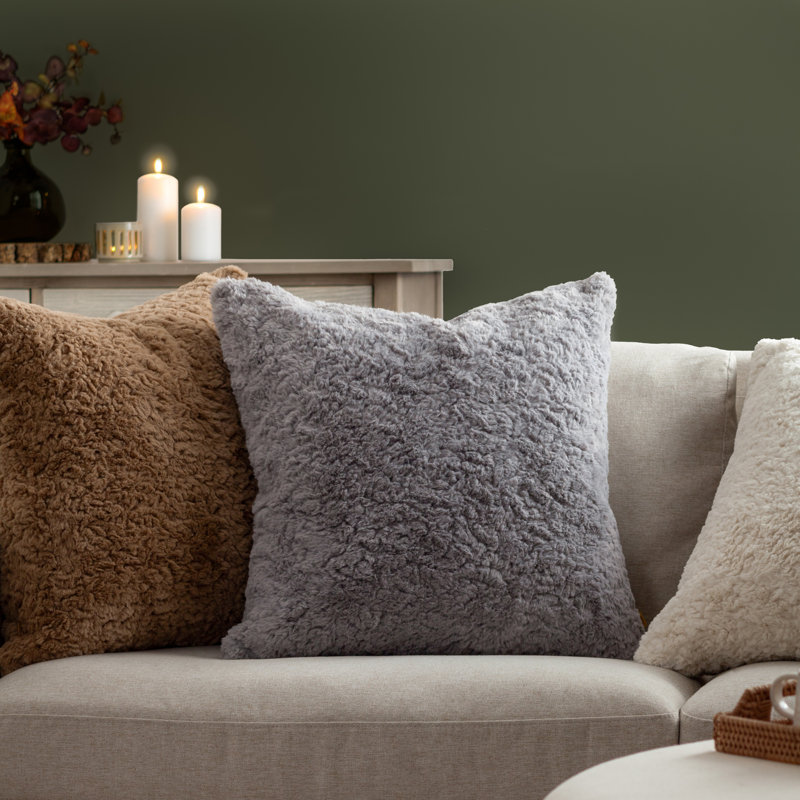 Megeve Cushion Cover Square Throw Pillow Cover, Grey