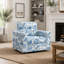 Floral Upholstery Degree Rotation Single Sofa Chair for Living Room, Bedroom, Office