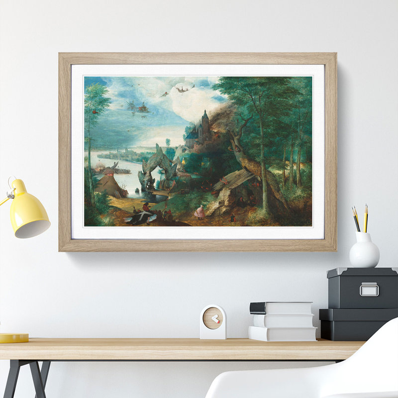 The Temptation of Saint Anthony by Pieter Bruegel the Elder - Picture Frame Painting, Oak Framed, 48cm H x 65cm W x 2cm D