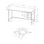 Bureau d'ordinateur, bureau personnel, ordinateur portable, tiroirs de rangement, L 55 po, travail, métal stratifié, contemporain, moderne-1377344005