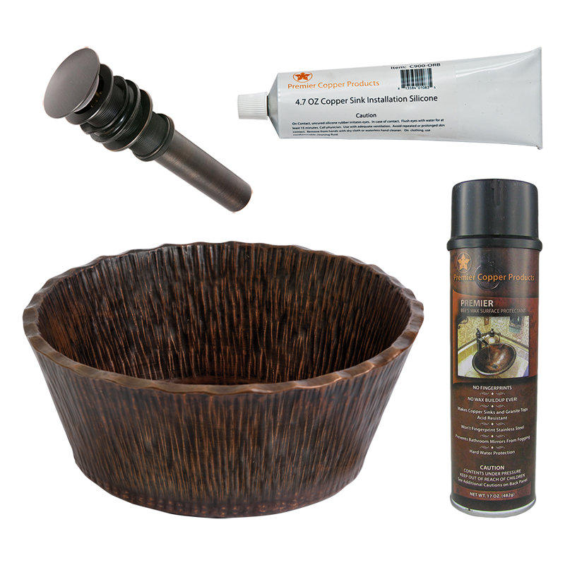 Premier Copper Products BSP5_PVRTRDB-P Bathroom Sink And Drain Package