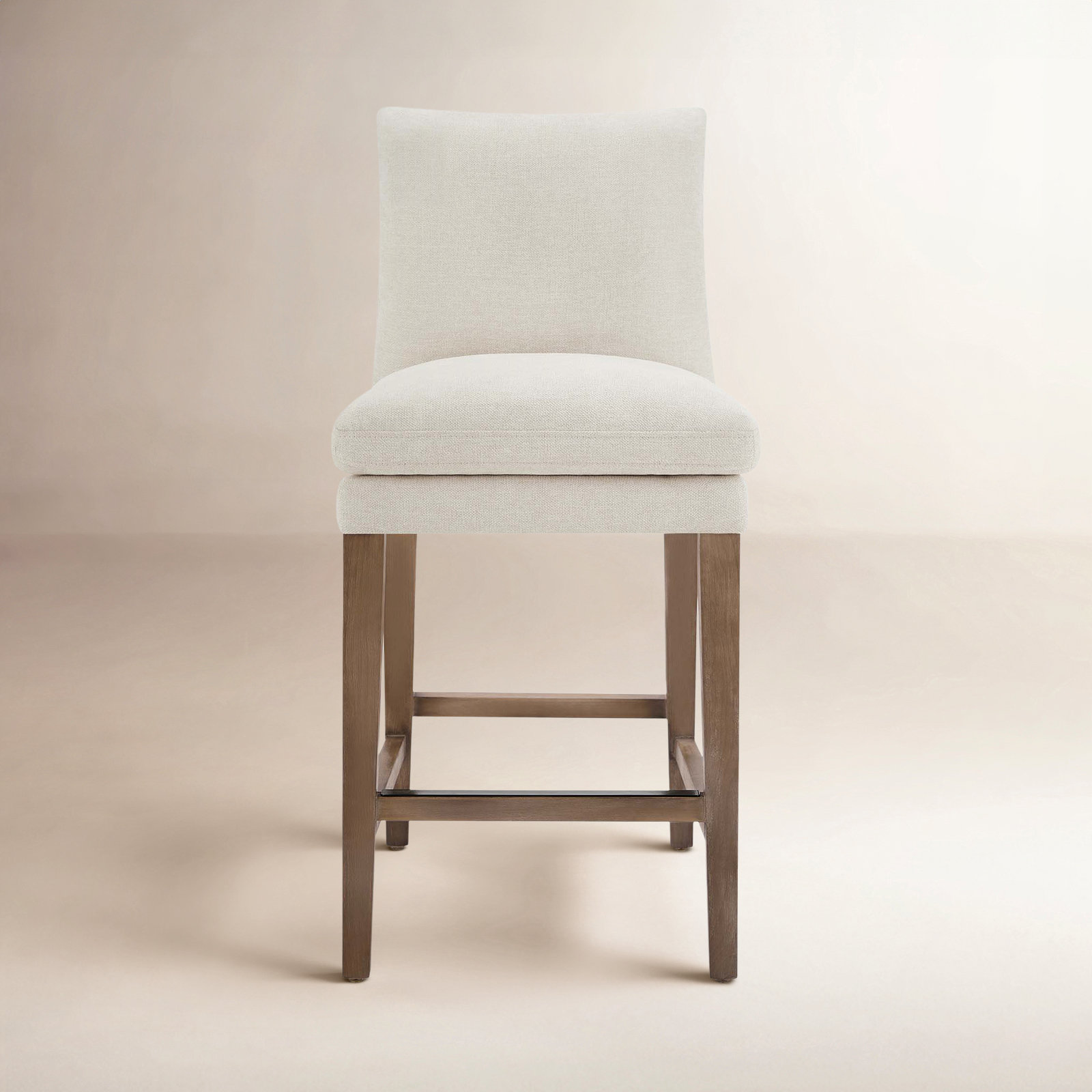 Brinley Upholstered Counter Stool, Milo Linen Chenille