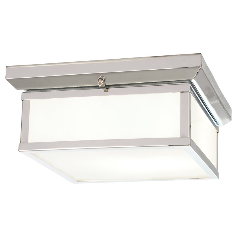Plafonnier encastré 13 po 2 lumières Lézard, Nickel poli