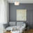1-Light Matte Brass Flush Mount Ceiling Light with Clear and White Striped Plastic Shade