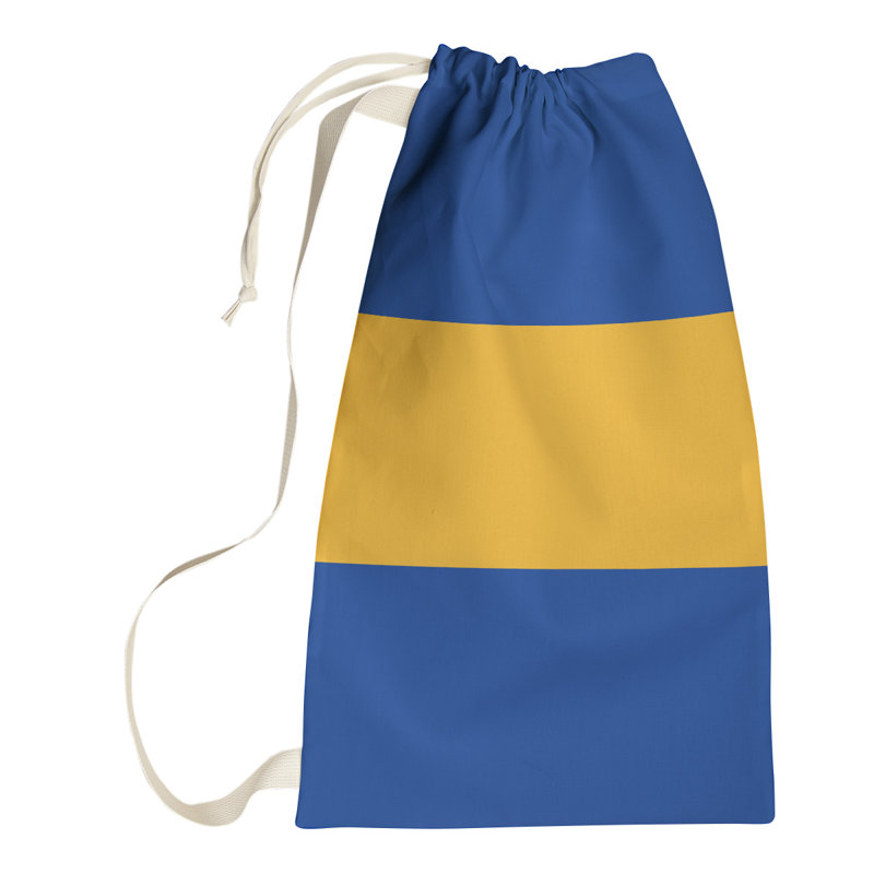 Fabric Laundry Bag with Handles, Small (29" H x 18" W x 1.5" D), Pittsburgh Blue/Gold/Blue