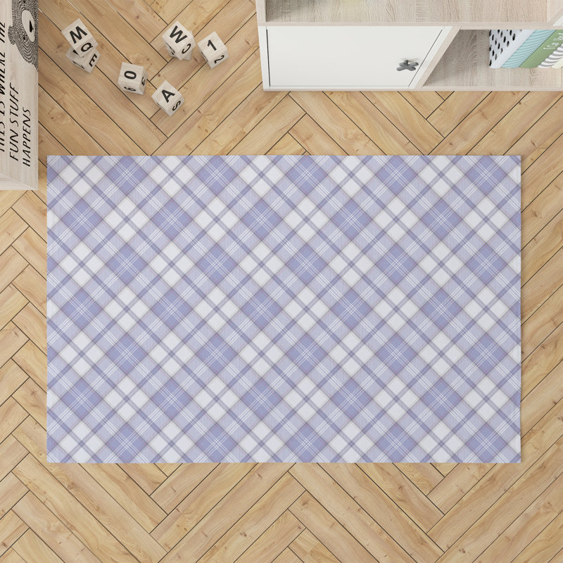 Diamond Plaid Kids Play Mat, Rectangle 60" x 84", Purple