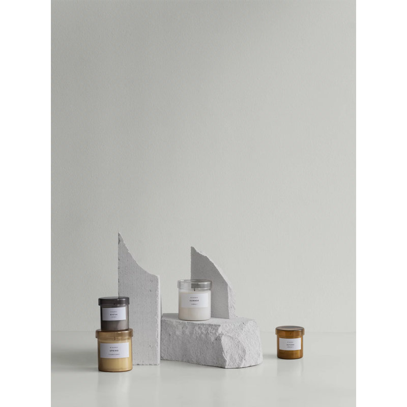 Large Tan Bergamot Scented Soy Candle with Lid
