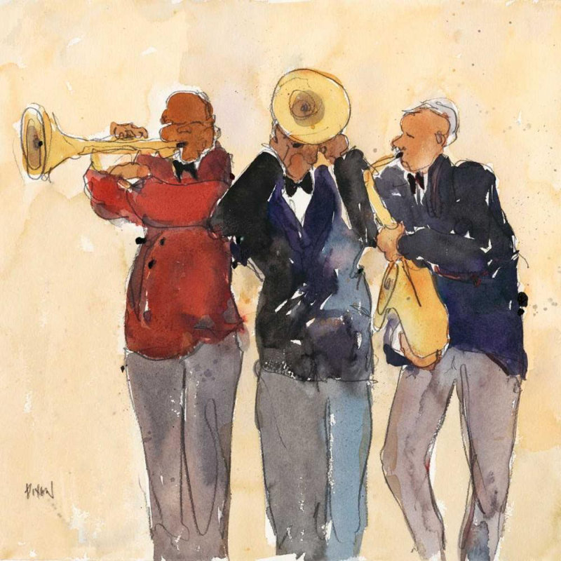 «Red Barrel Studio® Dixon, Samuel Gallery», art sur toile tendue: Jazz Trio II, H 36 po x l 36 po