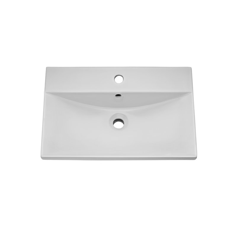 Athena 510mm Single Bathroom Vanity with Integrated Ceramic Basin, Anthracite Woodgrain